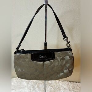 Coach Signature Satin Wristlet- Brown and Tan